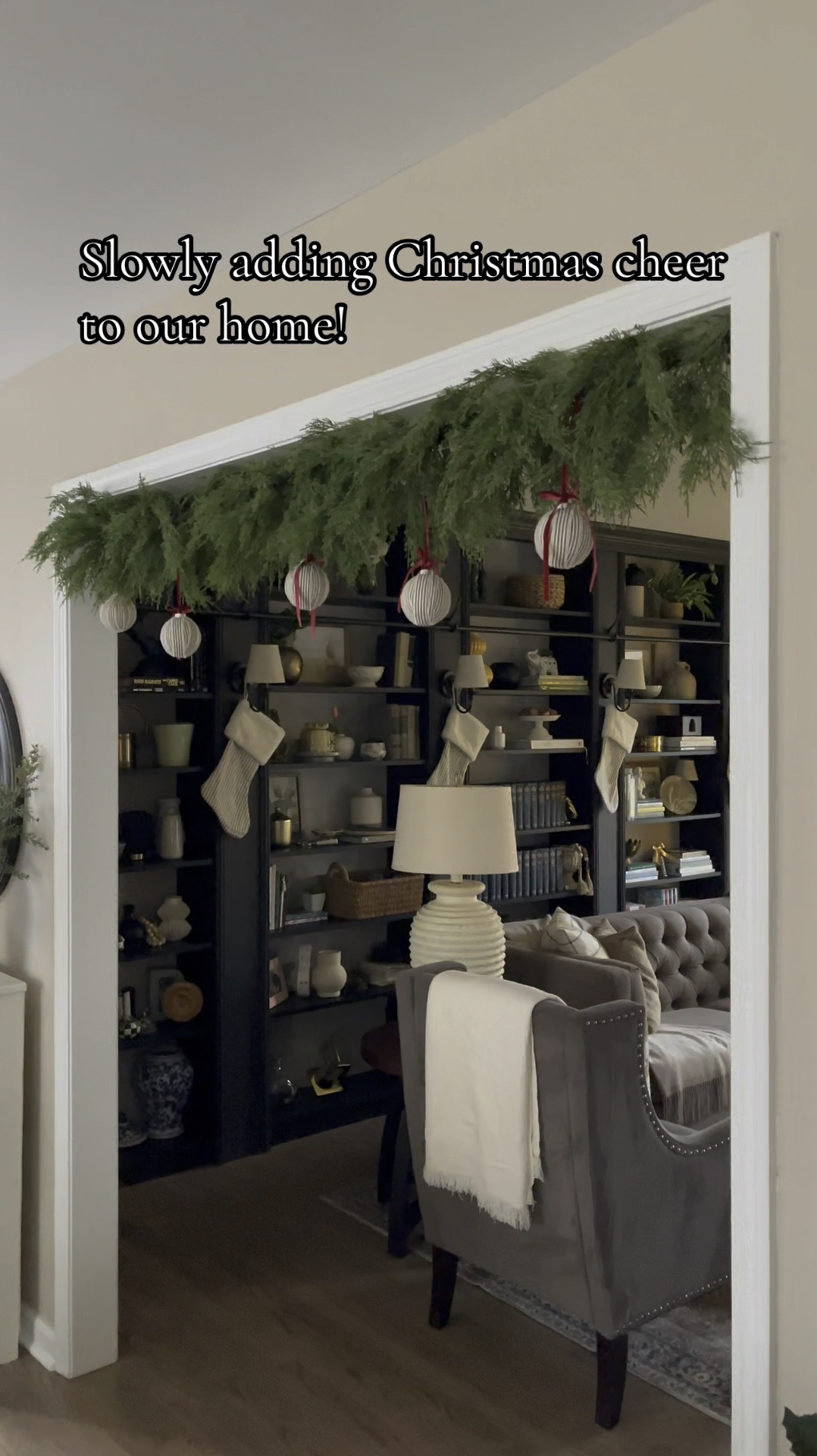 Easy tension rod and garland decoration idea for the holidays! 

#LTKHome #LTKSeasonal #LTKHoliday