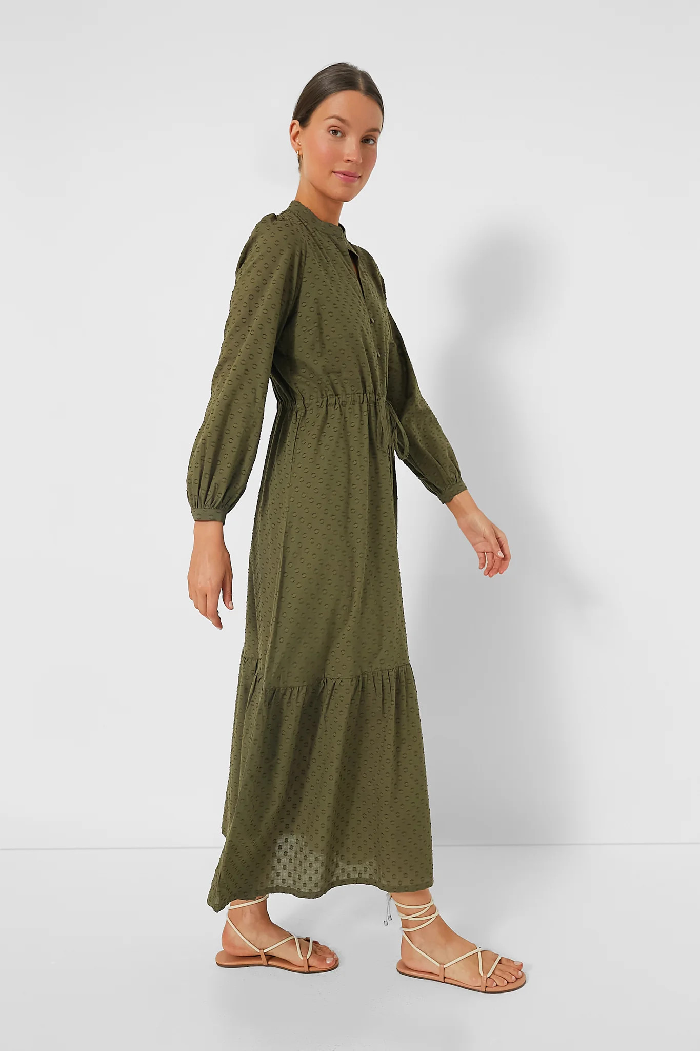 Moss Swiss Dot Organic Frances Dress 3 | Tuckernuck (US)