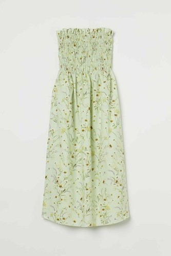 H&M WILDFLOWER COLLECTION SMOCKED BANDEAU GREEN DRESS ALL SIZES: M, L. XL, XXL  | eBay | eBay US