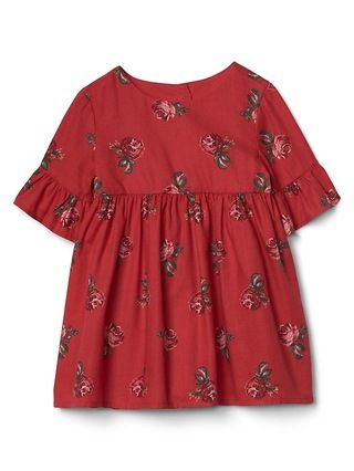Gap Baby Rose Floral Bell Dress Modern  Red Size 0-3 M | Gap US