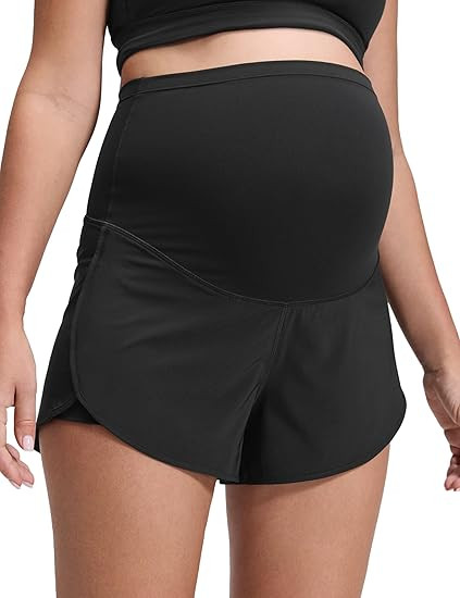 CRZ YOGA Lightweight Maternity Dolphin Workout Shorts 3'' - Soft Athletic Running Casual Womens P... | Amazon (US)
