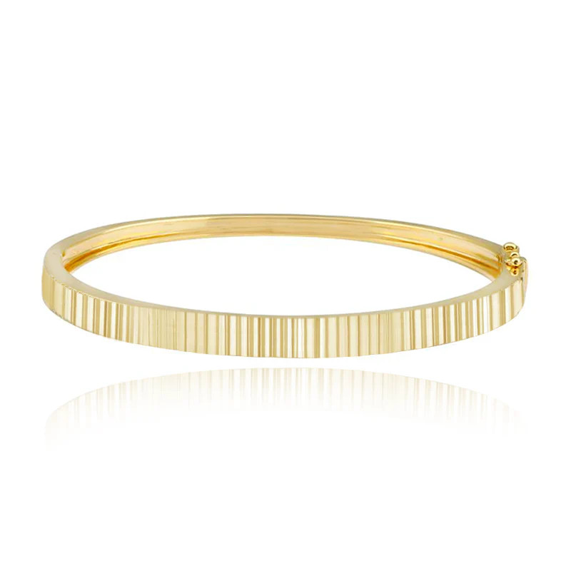 Fluted Gold Bangle | Alev Jewelry