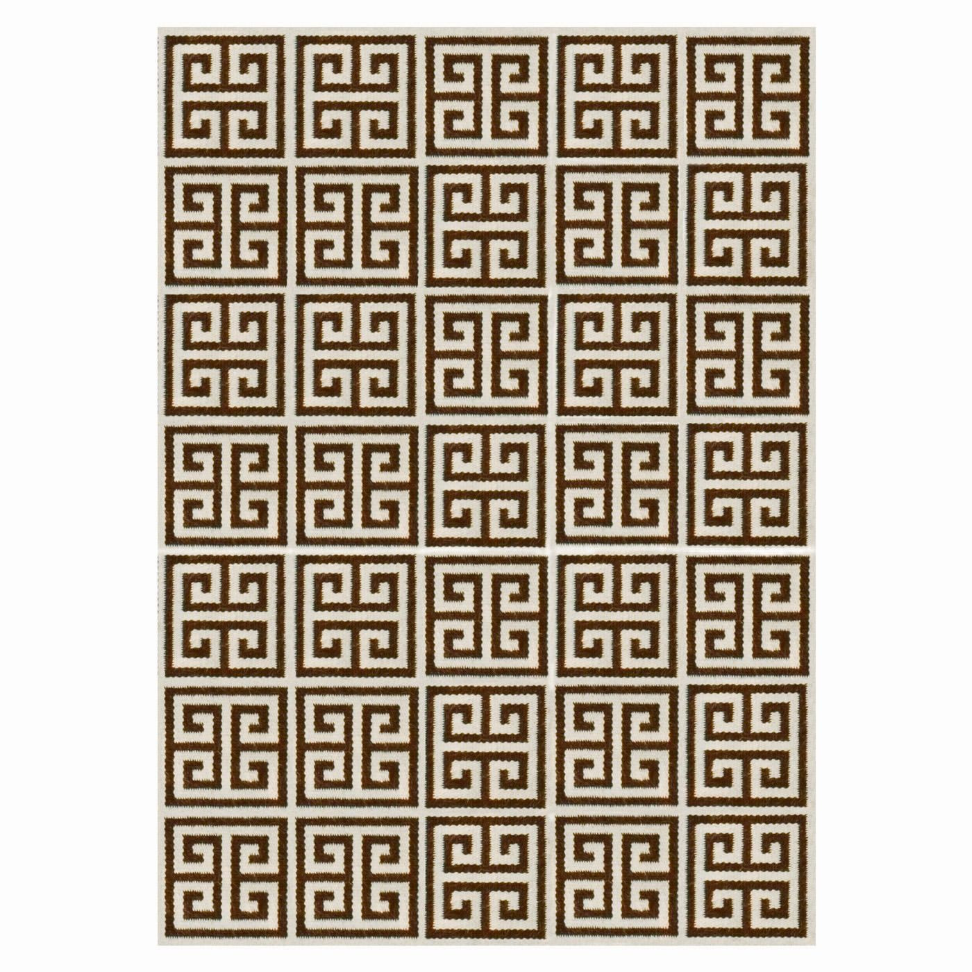 Brown Greek Key Reversible Peruvian Flat Weave Rug | Jonathan Adler