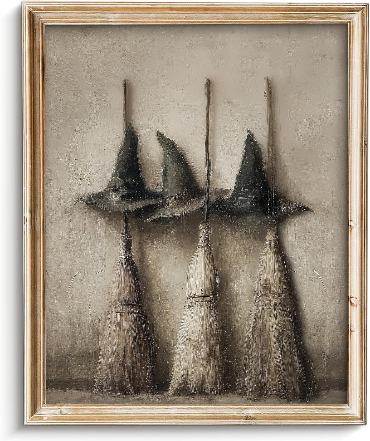 Vodefoad Vintage Witch Hats and Brooms Print, Spooky Gothic Halloween Decor, Halloween Home Decor Wall Art, Retro Moody Halloween Wall Art for Gallery, Living Room, Bathroom, Bedroom,Holiday Gift - 8x10Inch Unframe | Amazon (US)