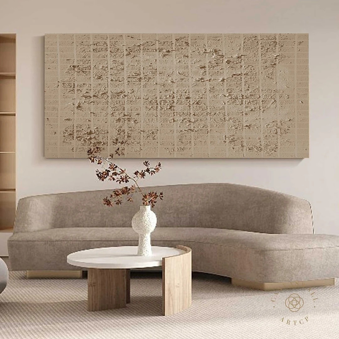 Wabi Sabi Wall Art Neutral Wall Art 3D Texture Painting Brown - Etsy | Etsy (US)