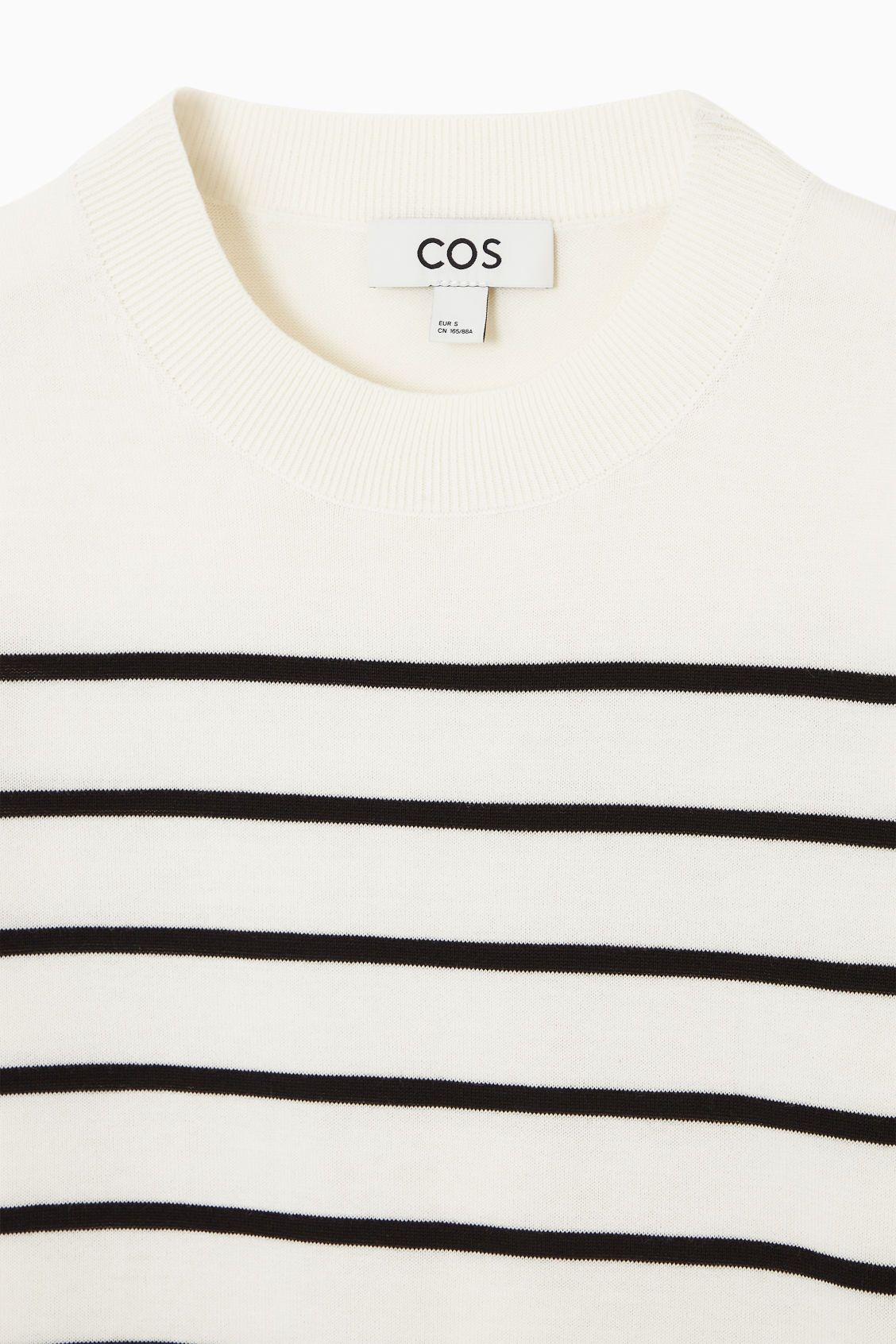 SHORT-SLEEVE KNITTED T-SHIRT - OFF-WHITE / STRIPED - COS | COS UK