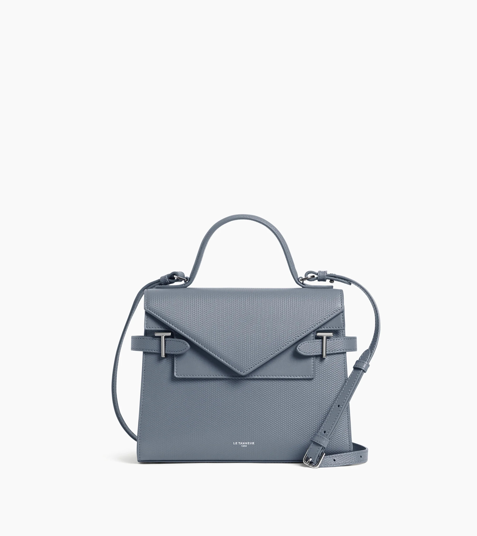 Emilie
         medium handbag with double flap in t-signature leather | Le Tanneur