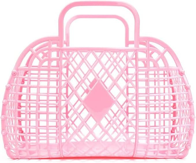 80's Retro Style Jelly Purse Retro Jelly Beach Bag Summer Child Bag Plastic Storage Basket Kids B... | Amazon (US)