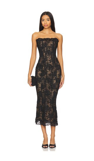 Capulet Dress in Black Chantilly Lace Winter Cocktail Dress Winter Cocktail Wedding Guest Dress 2025 | Revolve Clothing (Global)