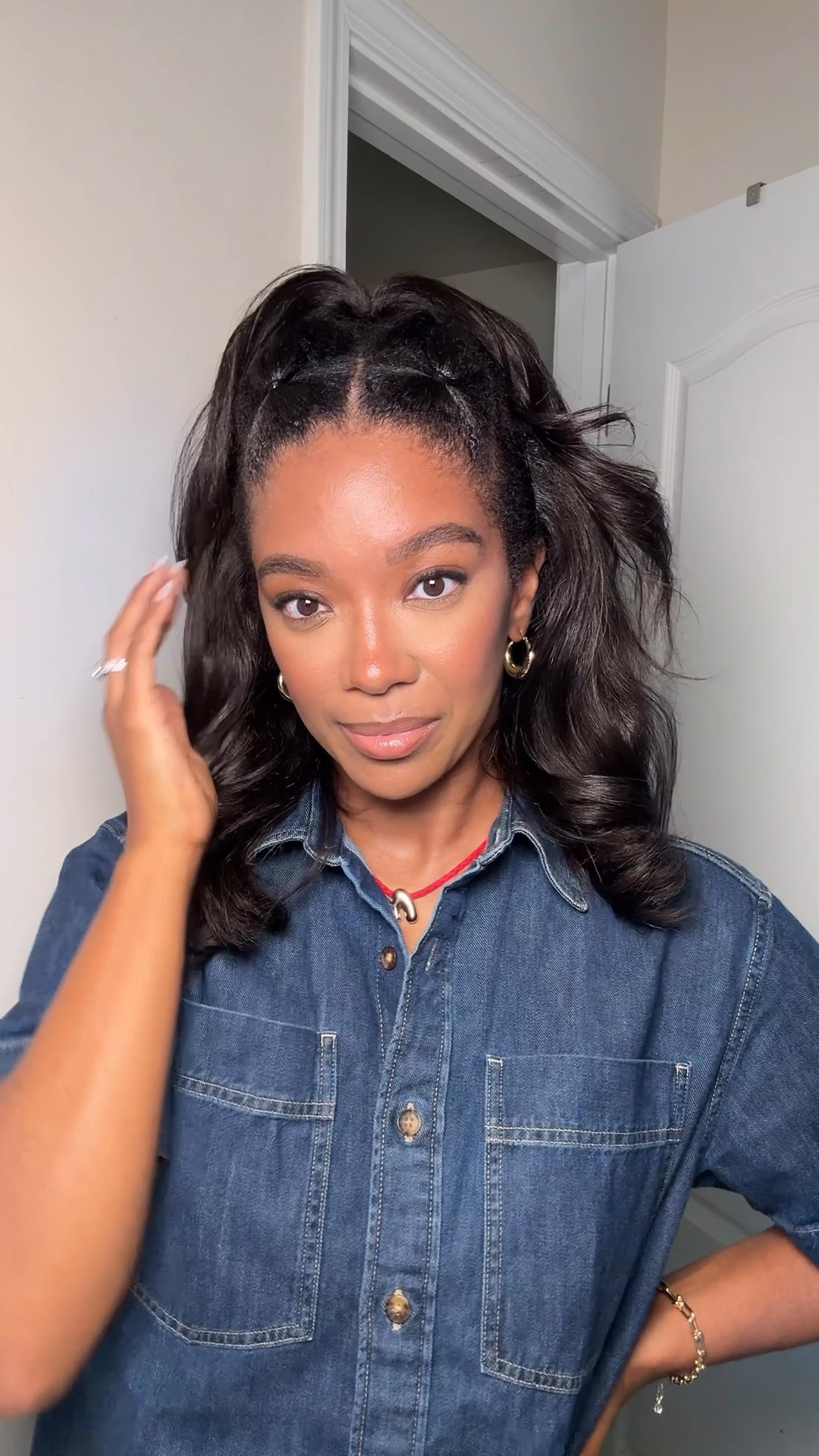 Easy hairstyle on your silk press to try if you don’t like hair right in your face ✨

#LTKdayinmylife #LTKgrwm #LTKBeauty
