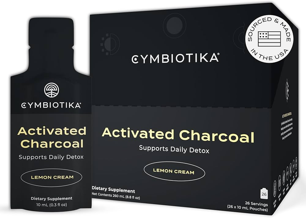 CYMBIOTIKA Activated Charcoal Liquid Supplement with Vitamin E, Gut Health & Digestive Support fo... | Amazon (US)