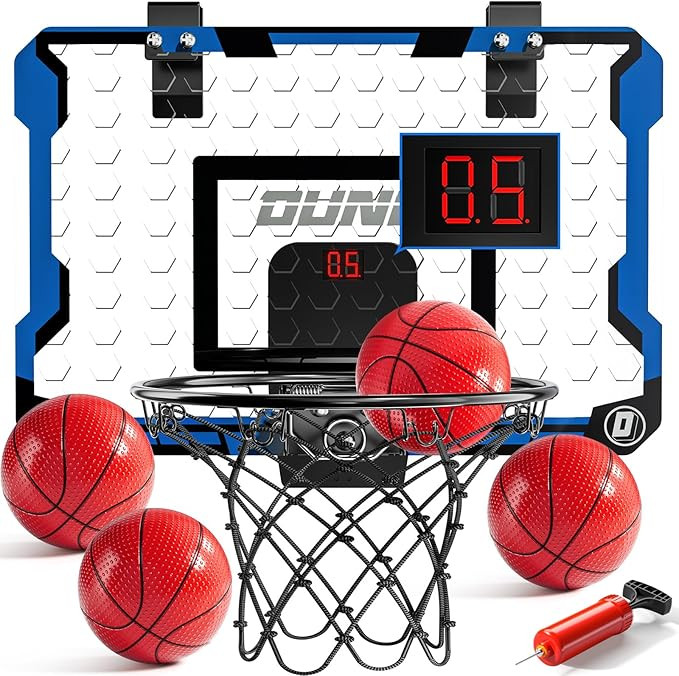 Indoor Basketball Hoop for Kids, Over The Door Mini Basketball Hoops, Mini Hoop with Scoreboard &... | Amazon (US)