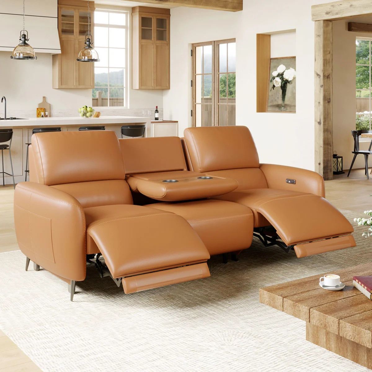 Pursifull Power Zero Wall Reclining Sofa with USB Ports | Wayfair North America
