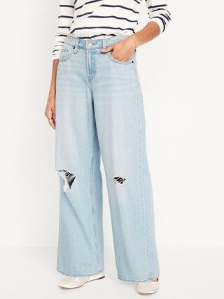 Mid-Rise Baggy Wide-Leg Jeans | Old Navy (US)