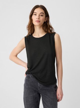 Linen-Blend Tank Top | Gap Factory