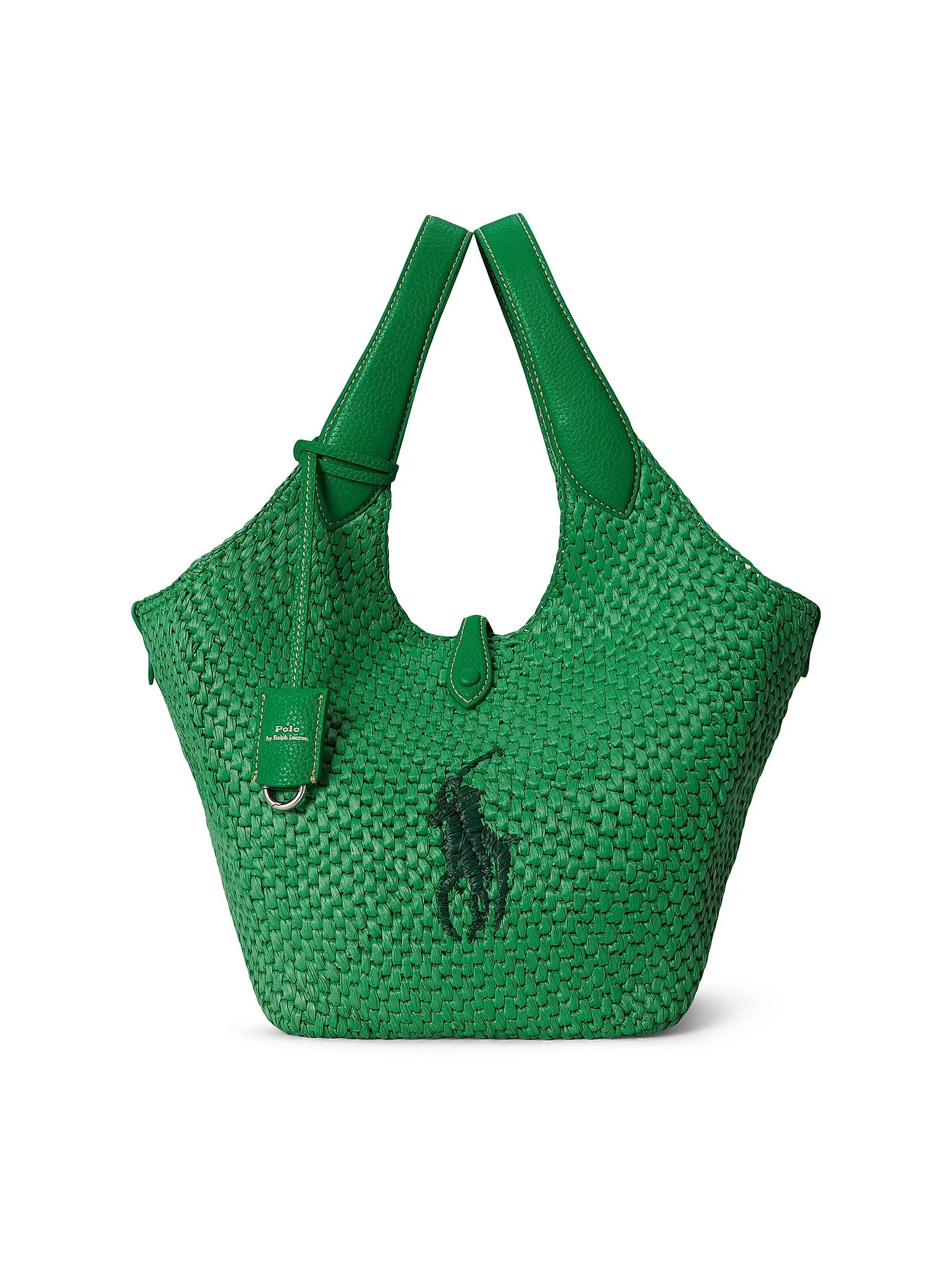 Polo Ralph Lauren Medium Logo-Embroidered Raffia Tote Bag | Saks Fifth Avenue | Saks Fifth Avenue