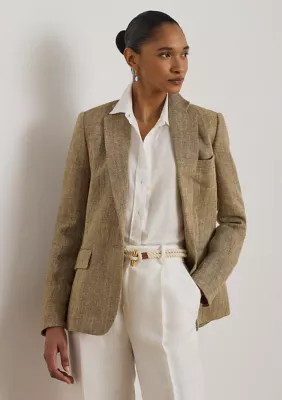 Lauren Ralph Lauren Women's Linen Herringbone Blazer, 12 | Belk