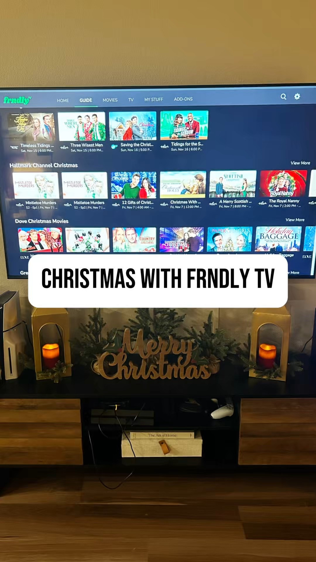 Tis the season for all the cozy Christmas movies!

Frndly TV is America’s most affordable live TV streaming service!
✨plans starting at $7.99/month
✨50+ channels (including Hallmark)
✨no contracts, no hidden fees
✨unlimited DVR
✨all the stress-free, cozy vibes

Subscribe to Frndly TV and start watching all the Christmas movies today! 🎄🍿🎥 @frndlytv #ad #liketkit #frndlytv #holiday #halloween #thanksgiving #christmas #streaming #christmasmovies #hallmark #lifetime #uptv #gaf 

#LTKSeasonal #LTKHome #LTKHoliday