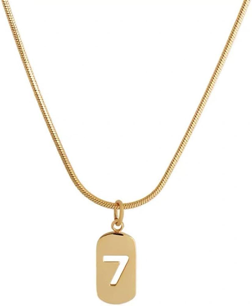 Shapes Studio 18K Gold Plated Lucky Seven Charm Necklace | Amazon (US)