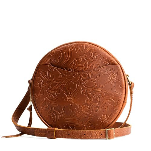 Portland Leather Goods Small Circle Crossbody Bag for Women – Handmade from the Finest Full-Grain Hides – Features Interior & Exterior Pockets & an Adjustable Strap – Meadow | Amazon (US)