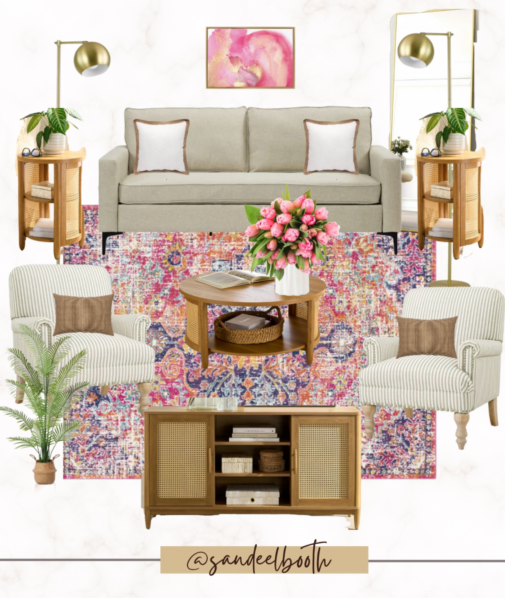 Love colorfully with this fun living room design. A mix of bright and neutral, coastal boho and midcentury modern. 

#LTKhome #LTKstyletip #LTKsalealert