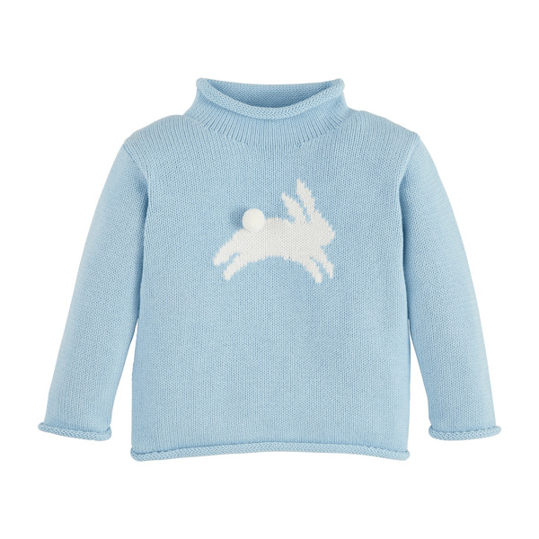 Blue Bunny Rollneck Sweater | Mud Pie