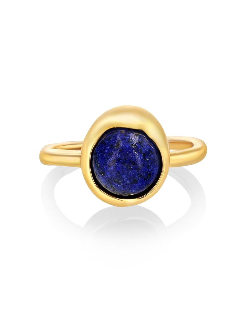 Blue Lapis Lazuli Natural Stone Adjustable Statement Open Ring for Women by SNGIA, Summer Beach U... | Amazon (US)