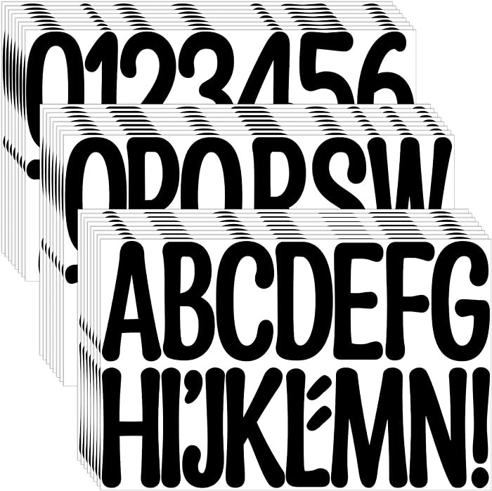 392 PCS Large Letter Stickers 3 Inch, Black Alphabet and Number Stickers | Amazon (US)