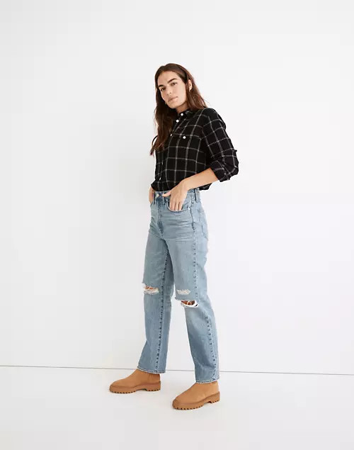 The Perfect Vintage Straight Jean in Berrimore Wash: Ripped Edition | Madewell