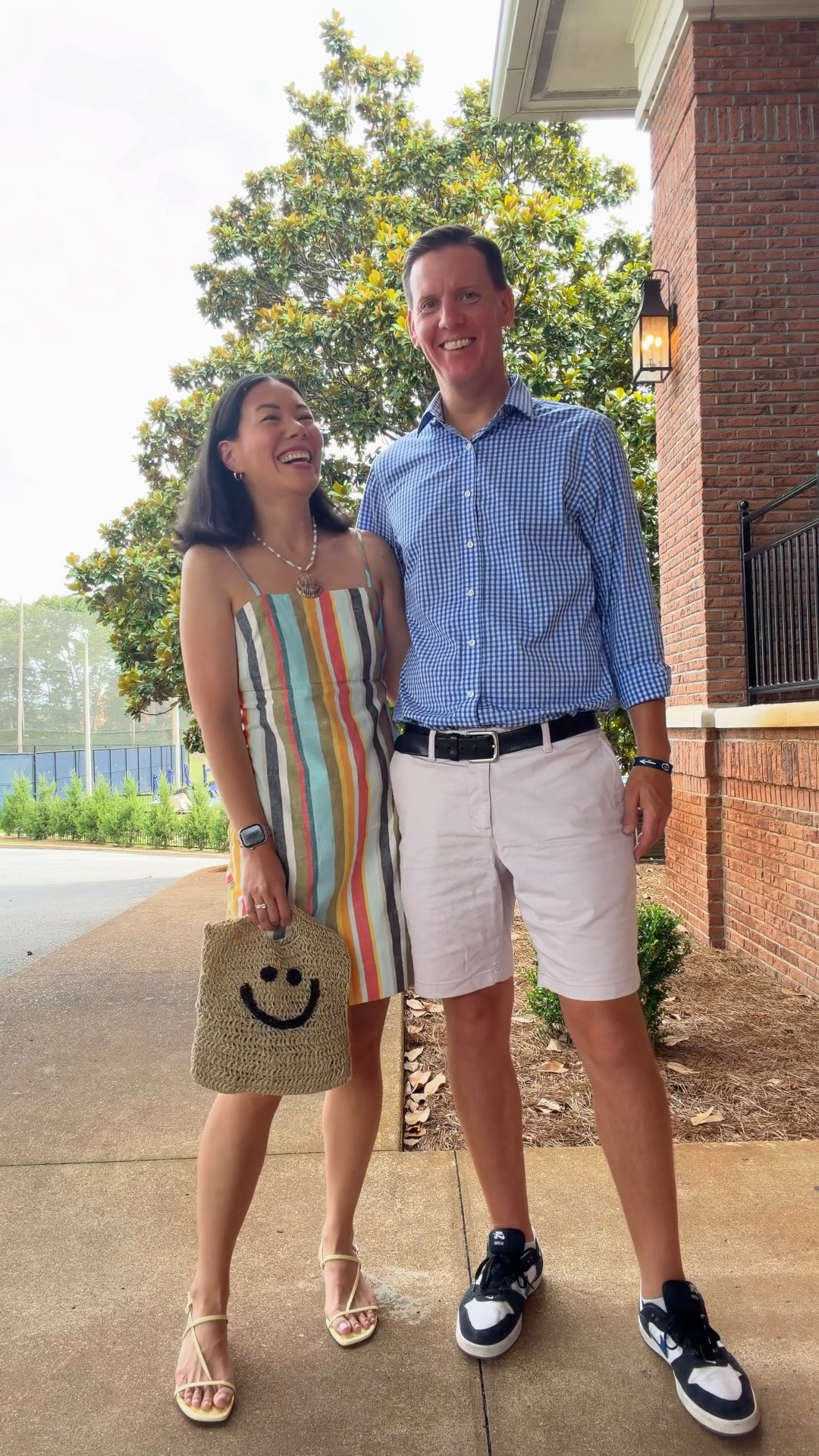 Wearing XS in the striped linen dress. Bag is old Taar Willoughby.

#LTKootd #LTKPetite #LTKOver40