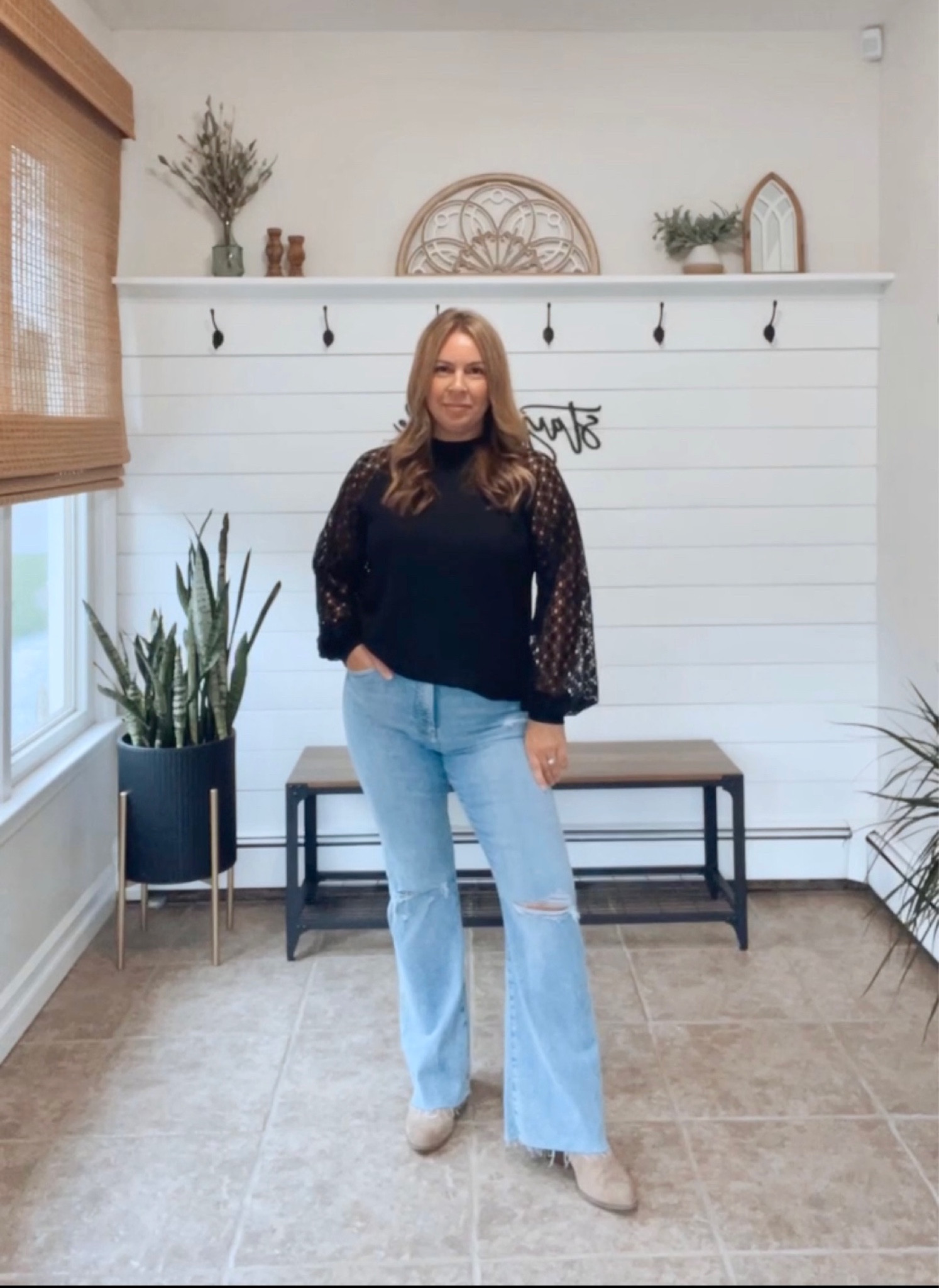 Fall outfit ideas! Express flare jeans size 10 short
Amazon lace sleeve top size large 
Target boots tts







Midsize fashion, affordable fashion, mom style, date night, denim, casual style
#LTKFind #LTKCyberweek

#LTKunder50 #LTKSeasonal #LTKcurves