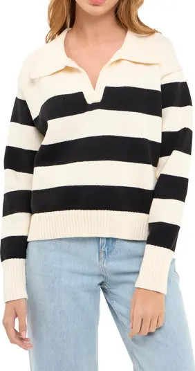 English Factory Stripe Polo Sweater | Nordstrom | Nordstrom