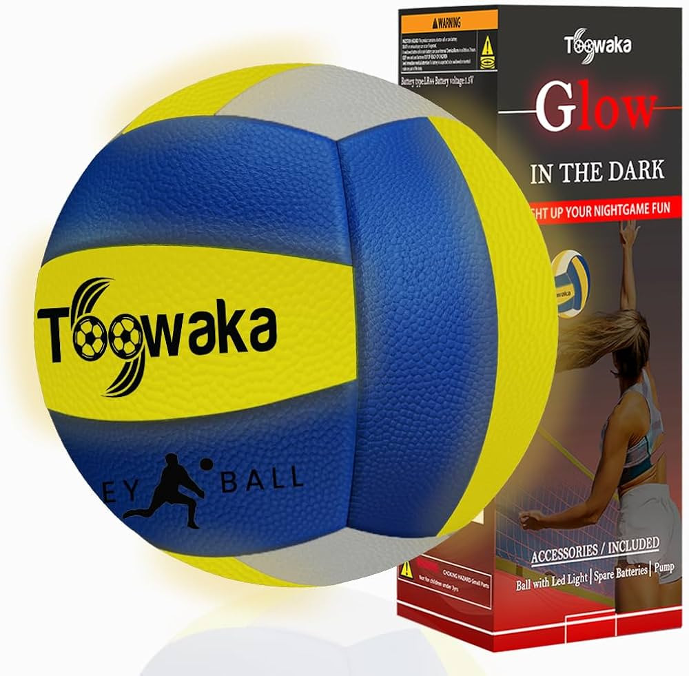 Light up Beach Volleyball,Official Size Glow in The Dark Youth Volleyball, Bright with LED Lights... | Amazon (US)