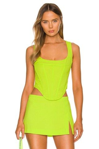 Miaou Campbell Corset in Neon Lime from Revolve.com | Revolve Clothing (Global)
