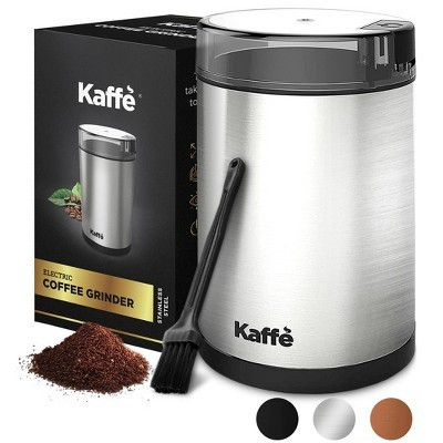 Kaffe Electric Coffee Grinder with Cleaning Brush - Silver - KF2020: Stainless Steel, Medium Grind, 3-Cup Capacity | Target