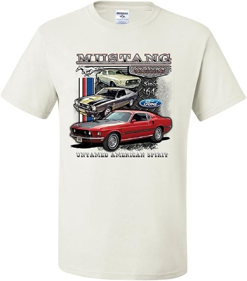 Ford Mustang Classics T-Shirt Muscle Car Untamed American Spirit Tee Shirt | Amazon (US)