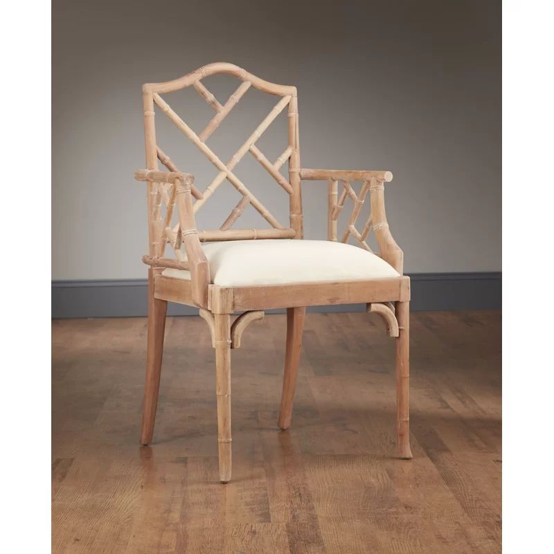 Hilal Linen Cross Back Arm Chair | Wayfair Professional