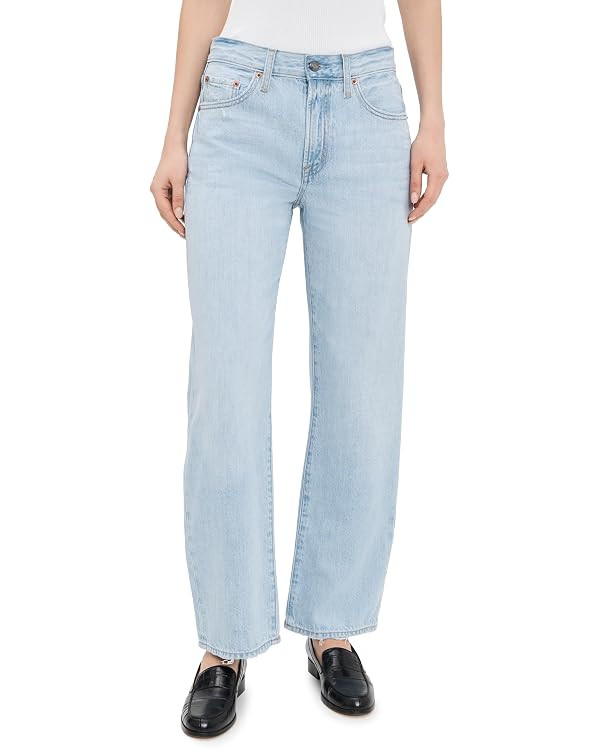 PISTOLA – Lexi Mid Rise, Signature Bowed Straight Jeans – Light Denim Jeans | Amazon (US)