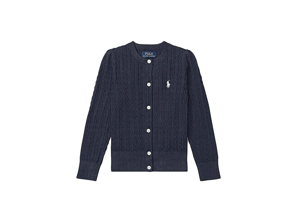 Polo Ralph Lauren Kids Cable Knit Cotton Cardigan (Little Kids) Girl's Sweater Hunter Navy : 4 Little Kid | Zappos