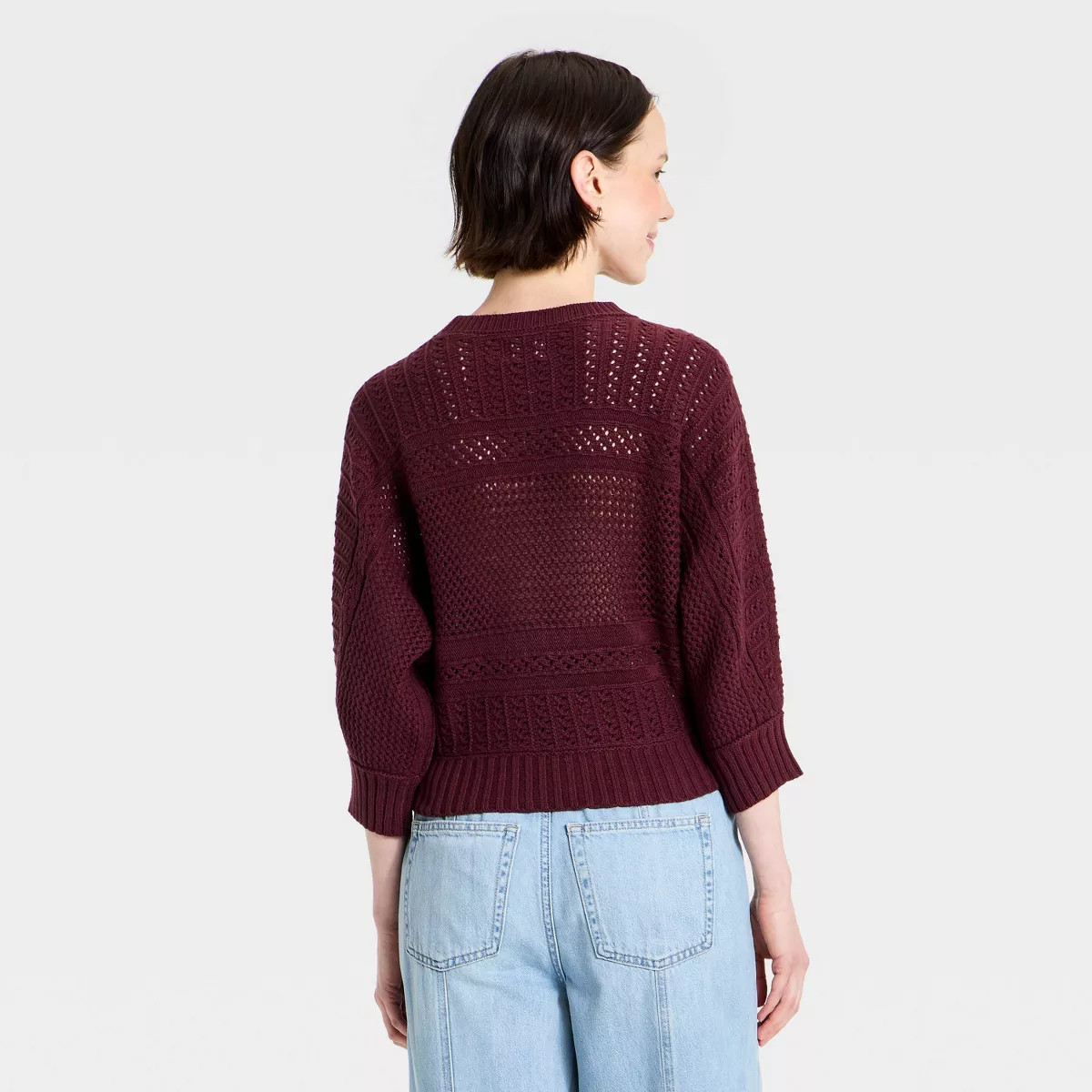 Women's Dolman Crewneck  Pullover Sweater - Universal Thread\u2122 Burgundy L | Target