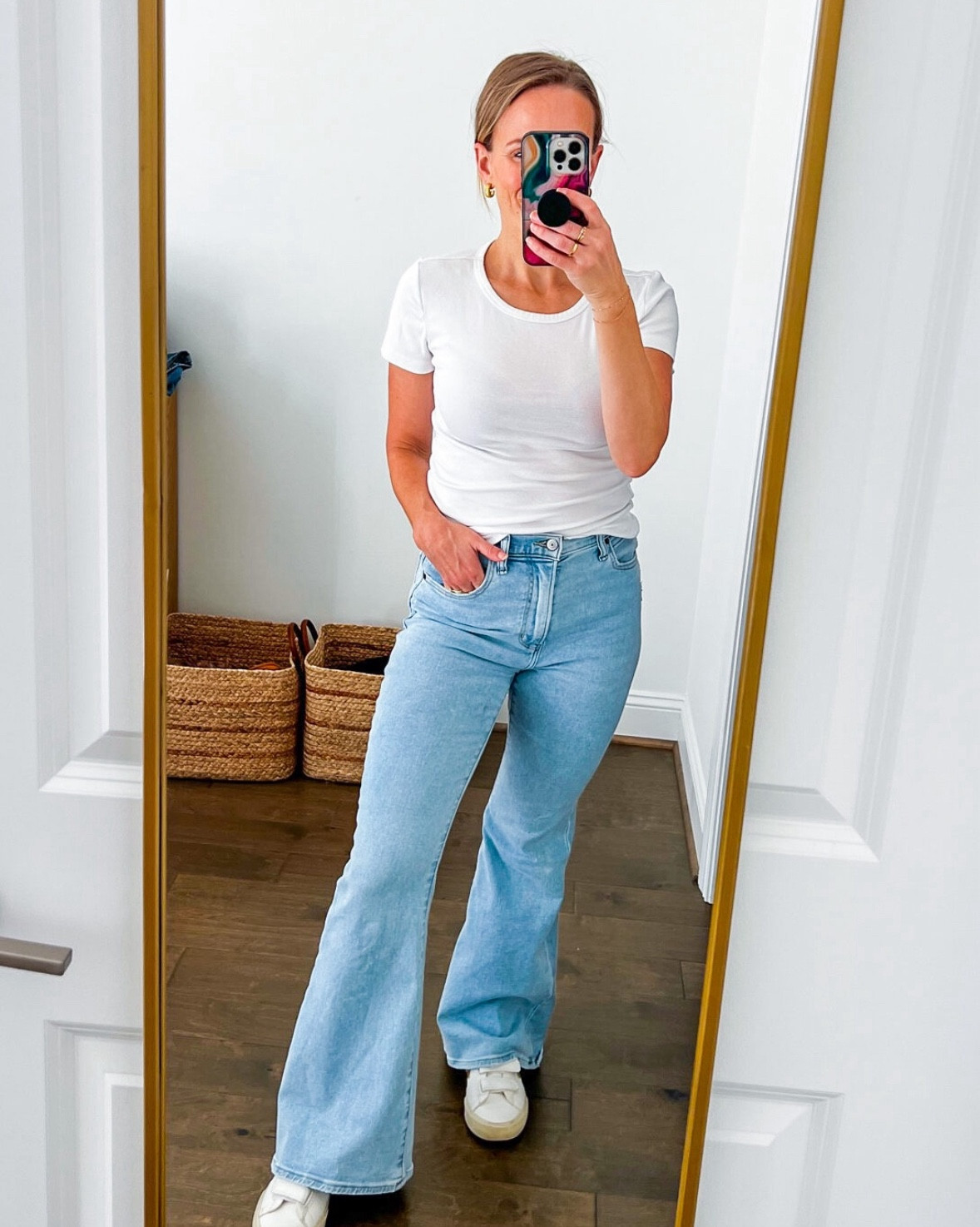 My favorite flare jeans are on sale for under $70! Size down since they are super stretchy. I have a size 25, and I’m a true 26/27. 

#LTKSaleAlert #LTKxAF #LTKFindsUnder100