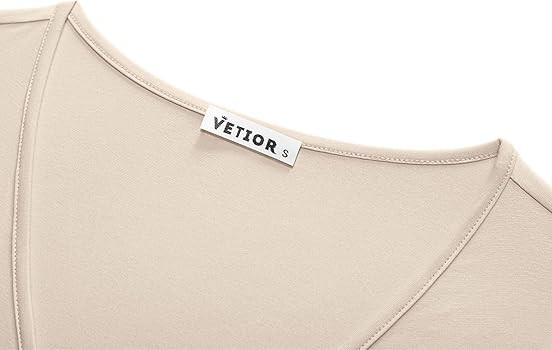 VETIOR Women's Deep V Neck Short Sleeve Tops Unique Slim Fit Cross Wrap Shirts Crop Tops | Amazon (US)