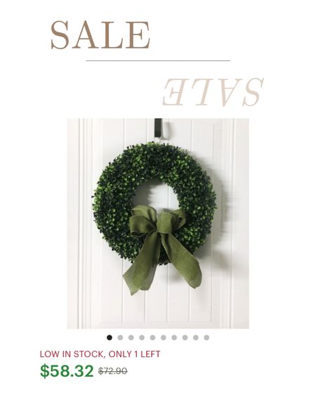 $58.32
Original Price:$72.90
20% off sale ends December 10
Farmhouse boxwood wreath - yearround wreath with artificial boxwood - all season evergreen wreath with bow of your choice

This Farmhouse wreath / boxwood wreath with the fall colored bow is a modern take on the traditional seasonal decor. This 16.5 in. artificial boxwood wreath will stay green for years to come with zero maintenance. Great for FALL for your front door, above your mantel or a wall in your entryway, living room or kitchen or year round.

This all-season wreath is made from artificial bright greenery that covers both the front and back. Elegant and vivid color variations of leaves make for a timeless seasonal home dcor.
It can be used as both indoor and outdoor decor making it a versatile decorating accessory. Hang it above your fireplace, place it on your front door, or on a living room wall. This wreath will bring an enjoyable ambiance all year long.

Please choose your favorite bow at checkout!

Measurements:
Wreath: 16 inches in Diameter x 5 inches deep

Details: uv-resistant artificial boxwood leaves on front and back of twig wreath #LTKHoliday

LOOK INTO MY BESTSELLERS COLLECTION

Follow @julie_ann_rachelle
Visit julieannrachelle.com
Search #julieannrachelle 
Thanks for your support!

#LTKMostLoved

.
#ltk #ltkunder50 #ltkstyletip #ltkunder100 #ltksalealert #ltkhome #ltkshoecrush #ltkfashion #ltkfamily #ltkbeauty #ltkspring #ltkholidaystyle #ltkitbag #ltkseasonal #ltkcurves #ltkkids #ltktravel #ltkbaby #ltkeurope #ltkfit #ltkbump #ltkswim #ltkunder25 #ltkworkwear #ltkholiday #ltkholidaywishlist #ltkblogger #ltkfind #julieannrachelle


#LTKhome #LTKsalealert