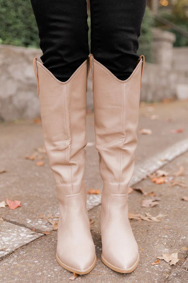Charlie Taupe Tall Leather Pointed Toe Boots | The Pink Lily Boutique