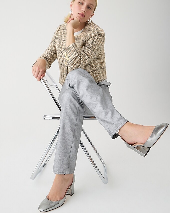 Maisie ankle-strap heels in crinkle metallic | J. Crew US