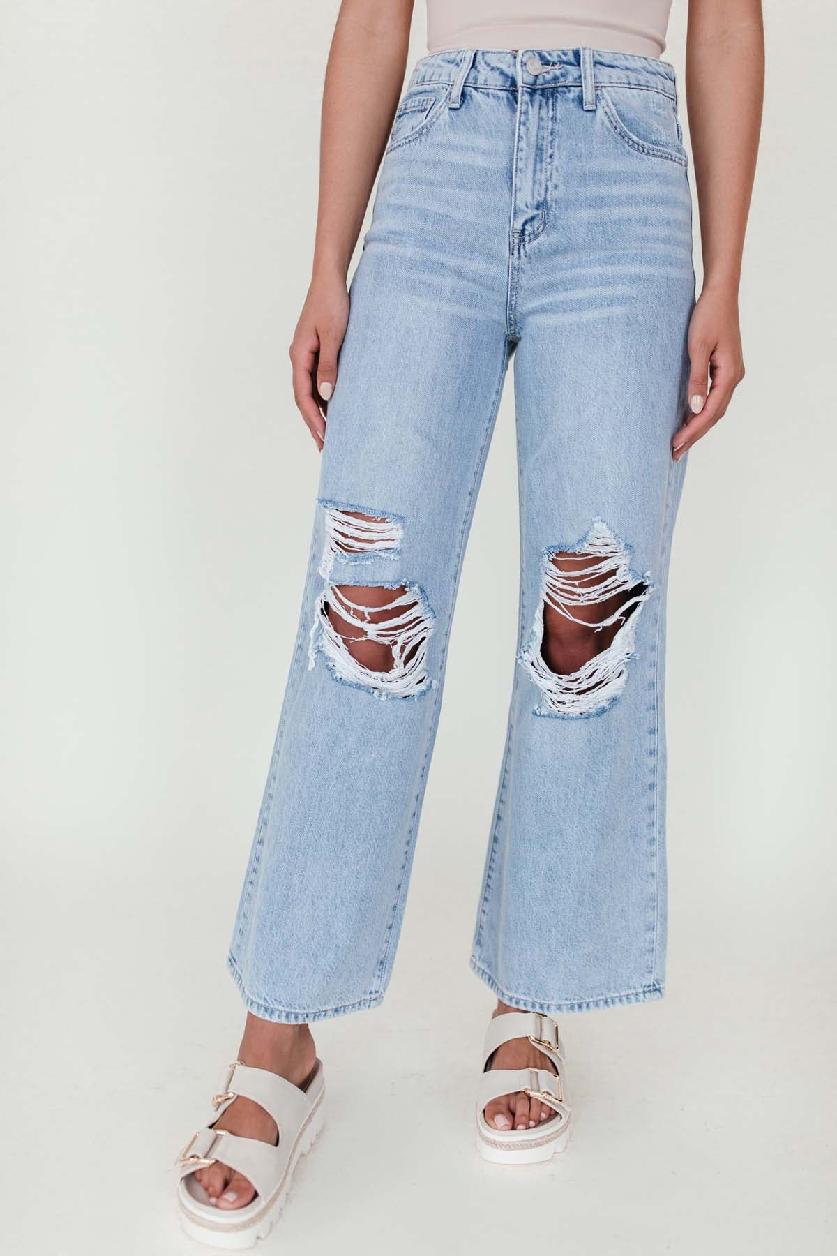 Kristina Distressed Wide Leg Jeans - FINAL SALE | The Post