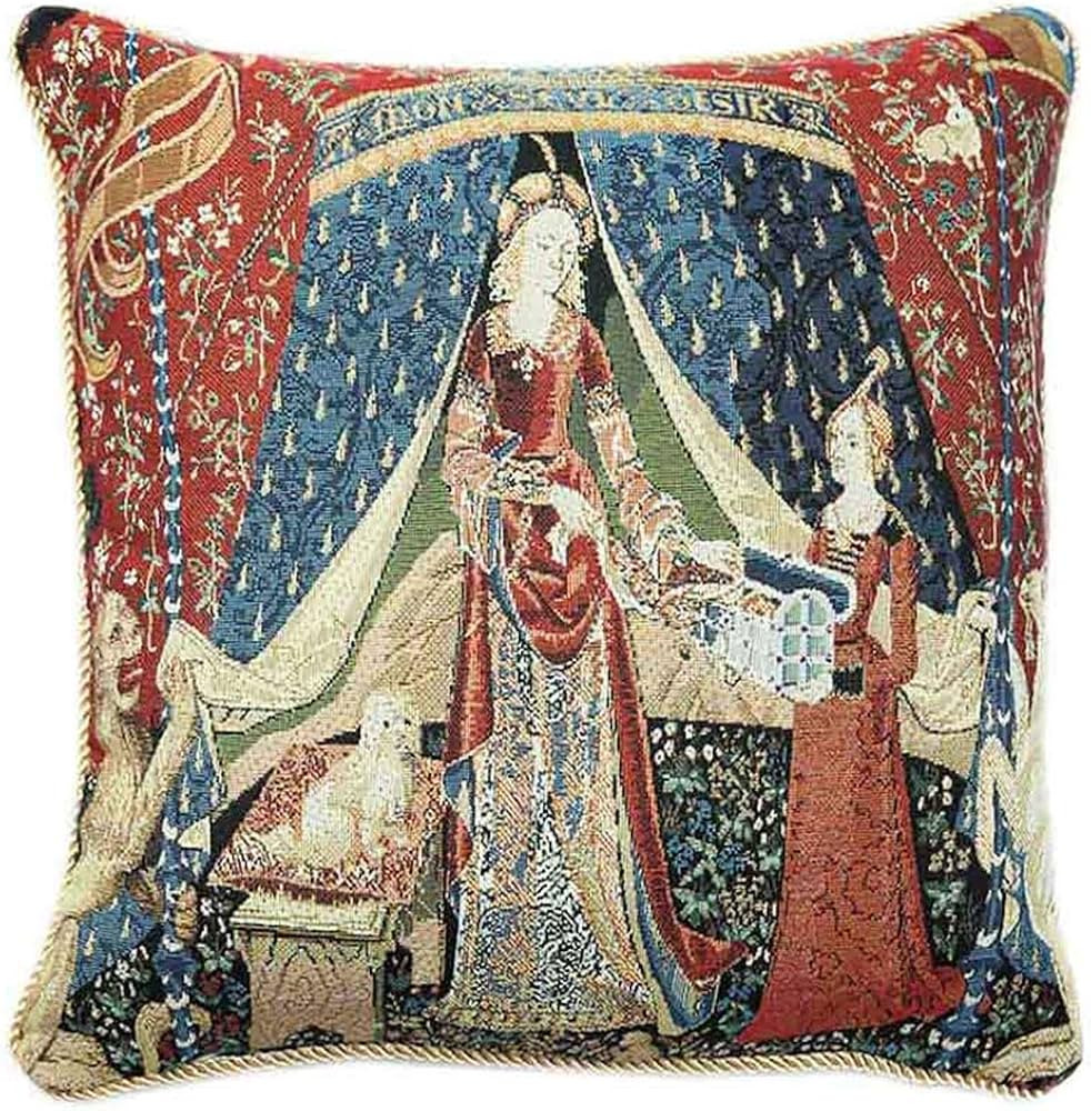 Signare Tapestry Designer Art Cushion Cover 18x18 inch Lady Unicorn Design (Lady and Unicorn) (CC... | Amazon (US)