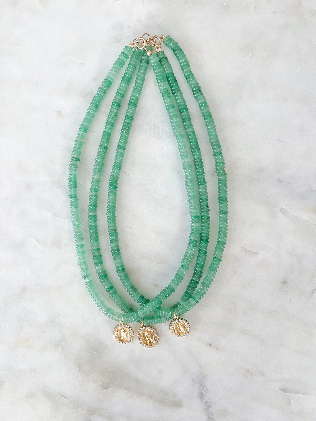 Our Lady of the Guadalupe Aventurine Gemstone Necklace | Etsy (US)