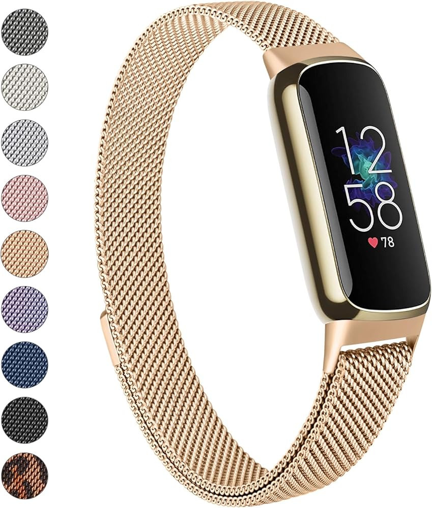 Meliya Metal Band Compatible with Fitbit Luxe Bands Women Men, 2 Pack Stainless Steel Mesh Loop A... | Amazon (US)