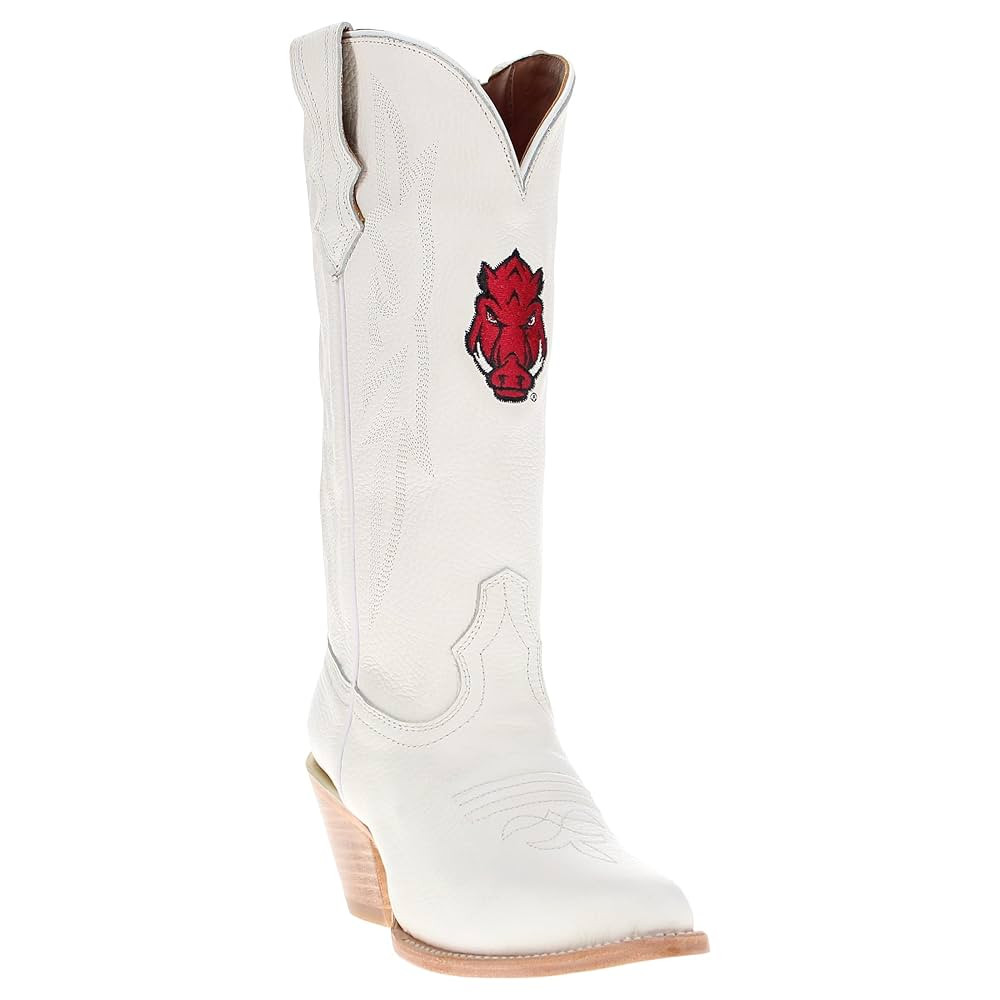 Vaccari Women's Leighton Genuine Leather NCAA League Embroidery Pointed Toe Cowgirl Boots | Amazon (US)